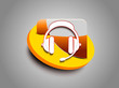 abstract glossy headphone icon