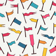 Seamless pattern with decorative flags