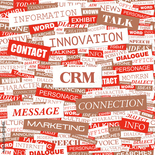 Vector: CRM. Word cloud concept illustration. CRM. Word cloud concept illustration.