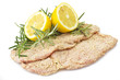 schnitzel of veal close up on the white