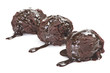 Ice cream chocolate close up on the white
