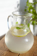 Fresh cold ginger lemonade with ice