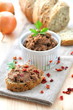 Liver pate with paprika with slices of wholegrain bread
