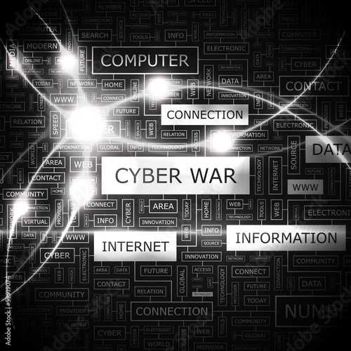 Vector: CYBER WAR. Word cloud concept illustration. CYBER WAR. Word cloud concept illustration.