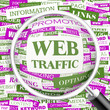 WEB TRAFFIC. Word cloud concept illustration.  