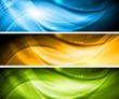 Shiny waves elegant banners