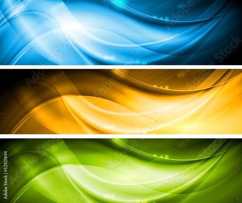Vector: Shiny waves elegant banners Shiny waves elegant banners
