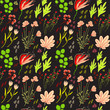 Vector Seamless background with of flowers