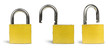 Yellow padlock isolated