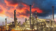 Oil refinery at twilight