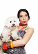 Girl with maltese dog
