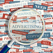 ADVERTISING. Word cloud concept illustration.  