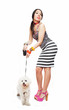 Fashion girl with puppy dog