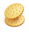 two crisp cookies snacks isolated on white background - eps10