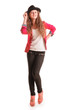 laughing stylish teenage