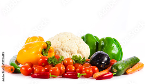 Photo: vegetables isolated on a white background vegetables isolated on a white background