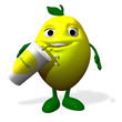 3d rendered of a lemon character and jpgurt