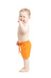 crying baby boy isolated.