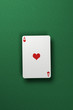 Illustration: Ace of Hearts floating above green felt surface Ace of Hearts floating above green felt surface