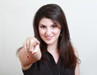 woman pointing at you