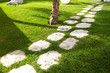 Walkway in a beautiful tropical garden.