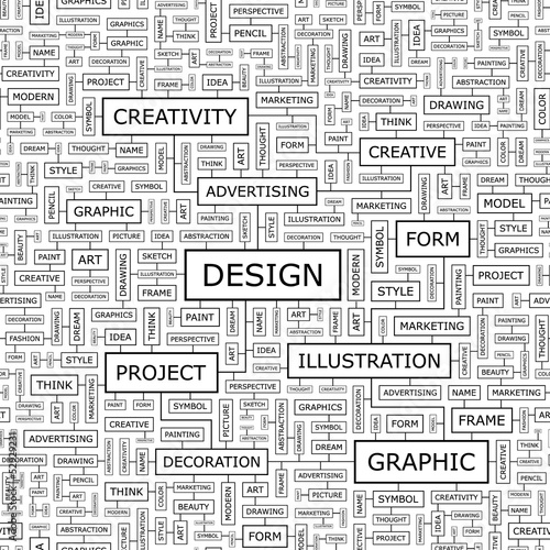 Vector: DESIGN. Word cloud concept illustration. DESIGN. Word cloud concept illustration.