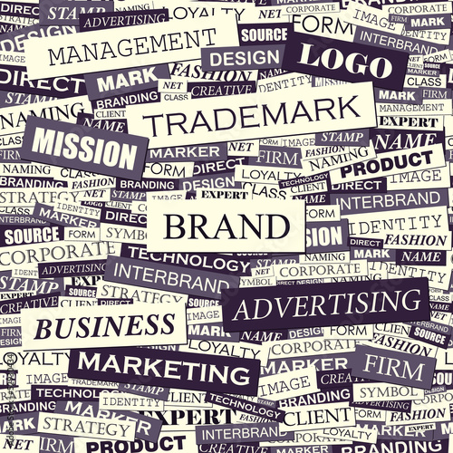 Vector: BRAND. Word cloud concept illustration. BRAND. Word cloud concept illustration.