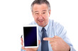 Businessman shows on Tablet PC
