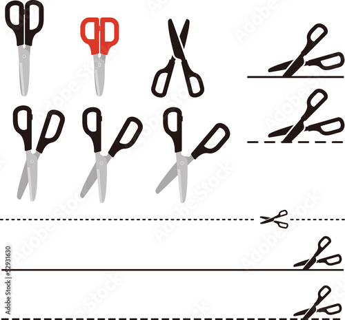 Vector: はさみと切り取り線 はさみと切り取り線