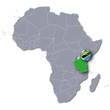 Afrikakarte mit Tansania