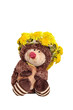 hedgehog in a wreath of dandelions