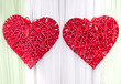 Photo: Braided red heart as a wedding decoration Braided red heart as a wedding decoration