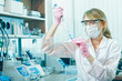 Photo: woman scientist in laboratory woman scientist in laboratory