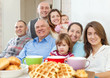 Portrait of large happy multigeneration family