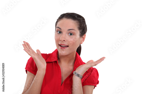 Photo: A clueless businesswoman. A clueless businesswoman.