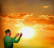 Muslim man reading Namaz
