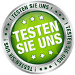 Button "Testen Sie uns" grün/silber