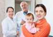 Portrait of happy mother with  baby