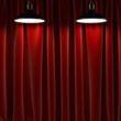 lamp and curtains