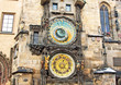 Famous astronomical clock at the Old Town square in Prague, Czec