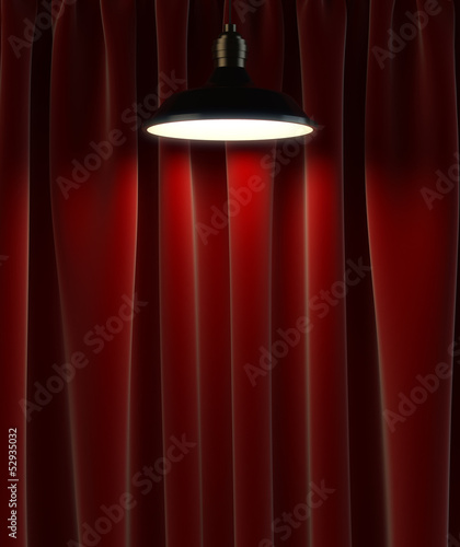 Illustration: lamp and curtains lamp and curtains