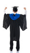 asian male graduate full length isolated with white background