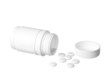 Pills on white background