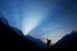 Hiker on sunrise