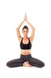 Photo: beautiful young woman making a Yoga pose beautiful young woman making a Yoga pose