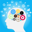 Head with gears and Social-Media