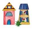 Illustration: Cartoon buildings Cartoon buildings
