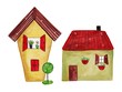 Illustration: Cartoon buildings Cartoon buildings