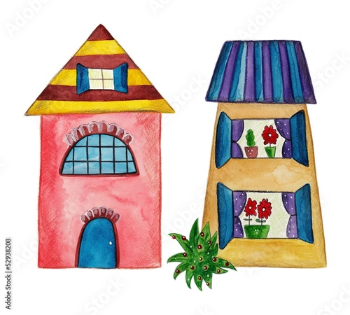 Illustration: Cartoon buildings Cartoon buildings