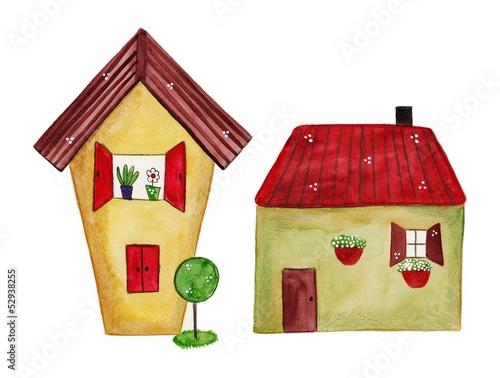 Illustration: Cartoon buildings Cartoon buildings
